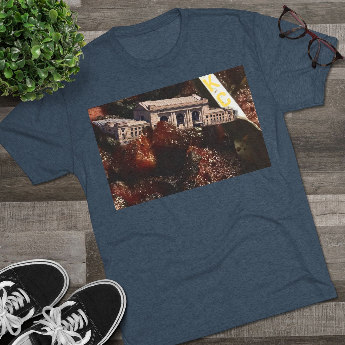 Kansas City  - Oops I dropped Union Station in the Burnt Ends - KCtz series  -  Unisex Tri-Blend Crew Tee