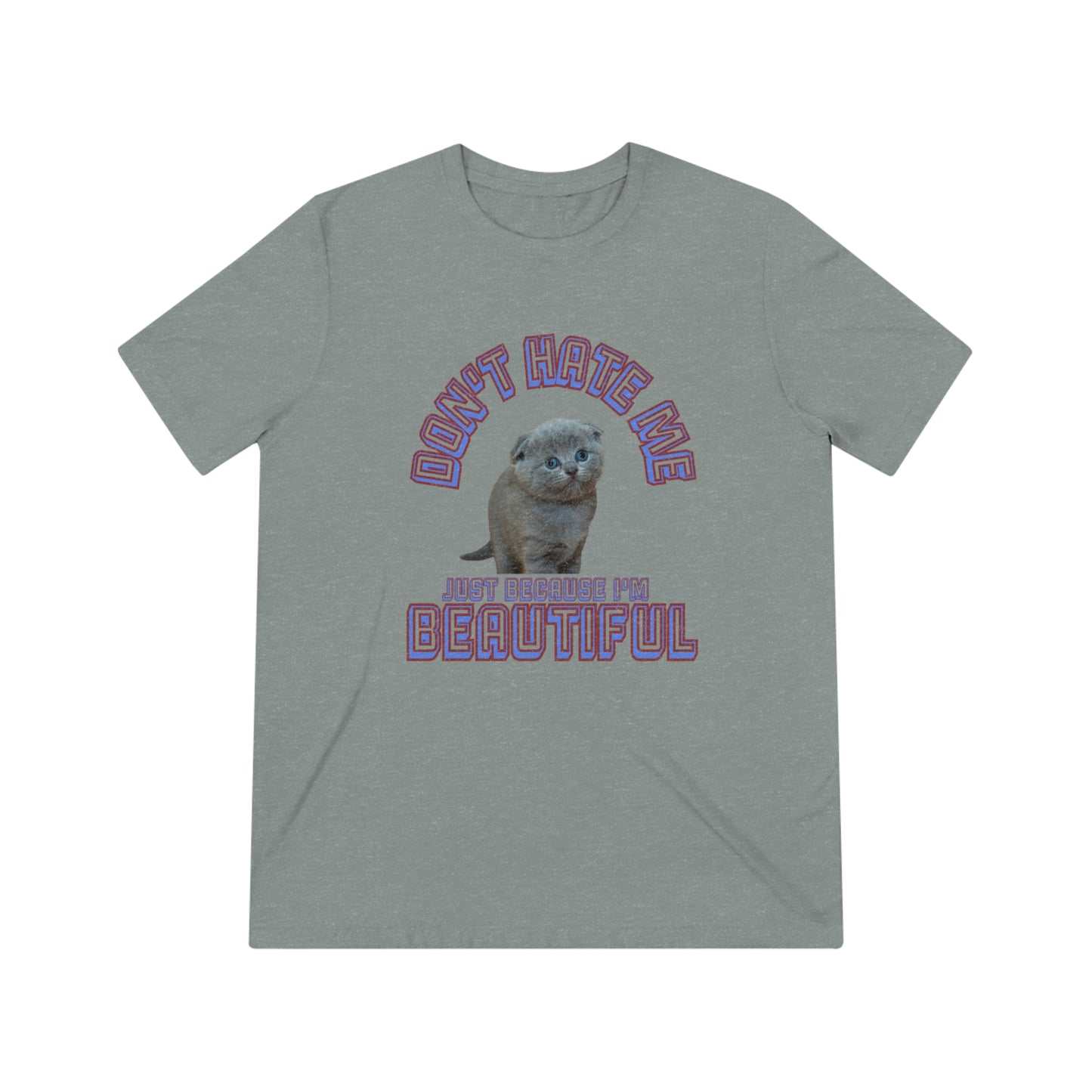 Don't Hate Me Because I'm Beautiful cat shirt -  Unisex Triblend Tee