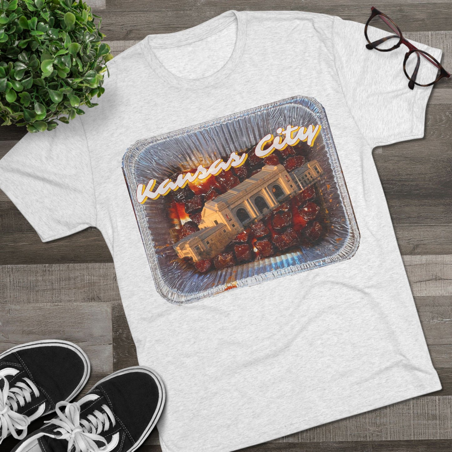 Kansas City - Union Station Bursting out the Burnties - KCtz series - Unisex Tri-Blend Crew Tee