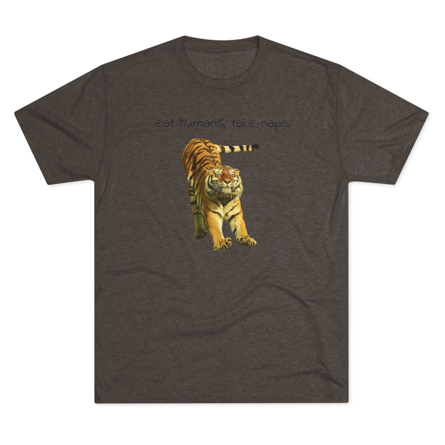 Eat Humans, take naps - big cat shirt - Tri-blend tee