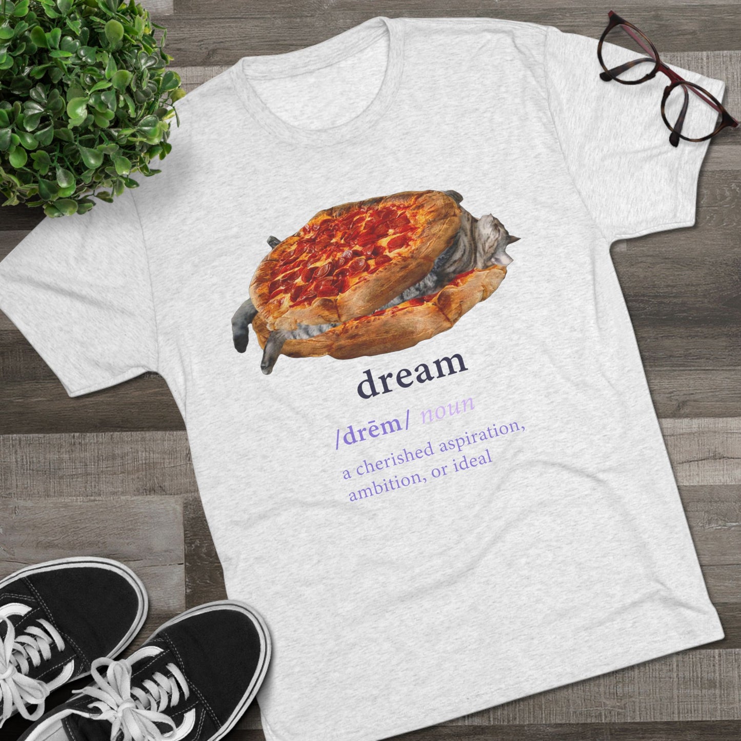 Big-ass CHONKY DREAMS - cat shirt - Unisex Tri-Blend Crew Tee