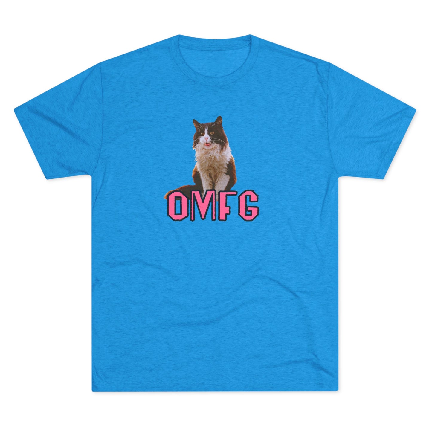 OMFG - cat shirt - Unisex Tri-Blend Crew Tee