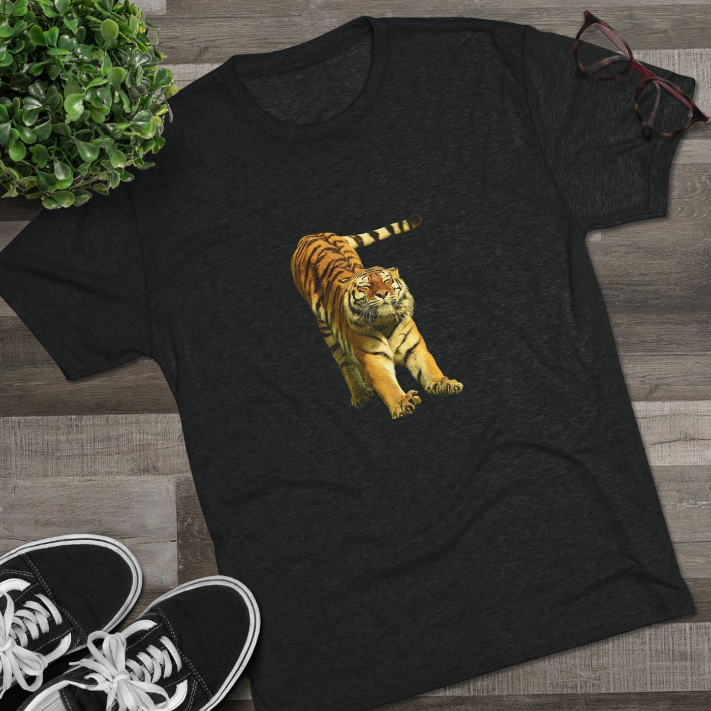 Eat Humans, take naps - big cat shirt - Tri-blend tee