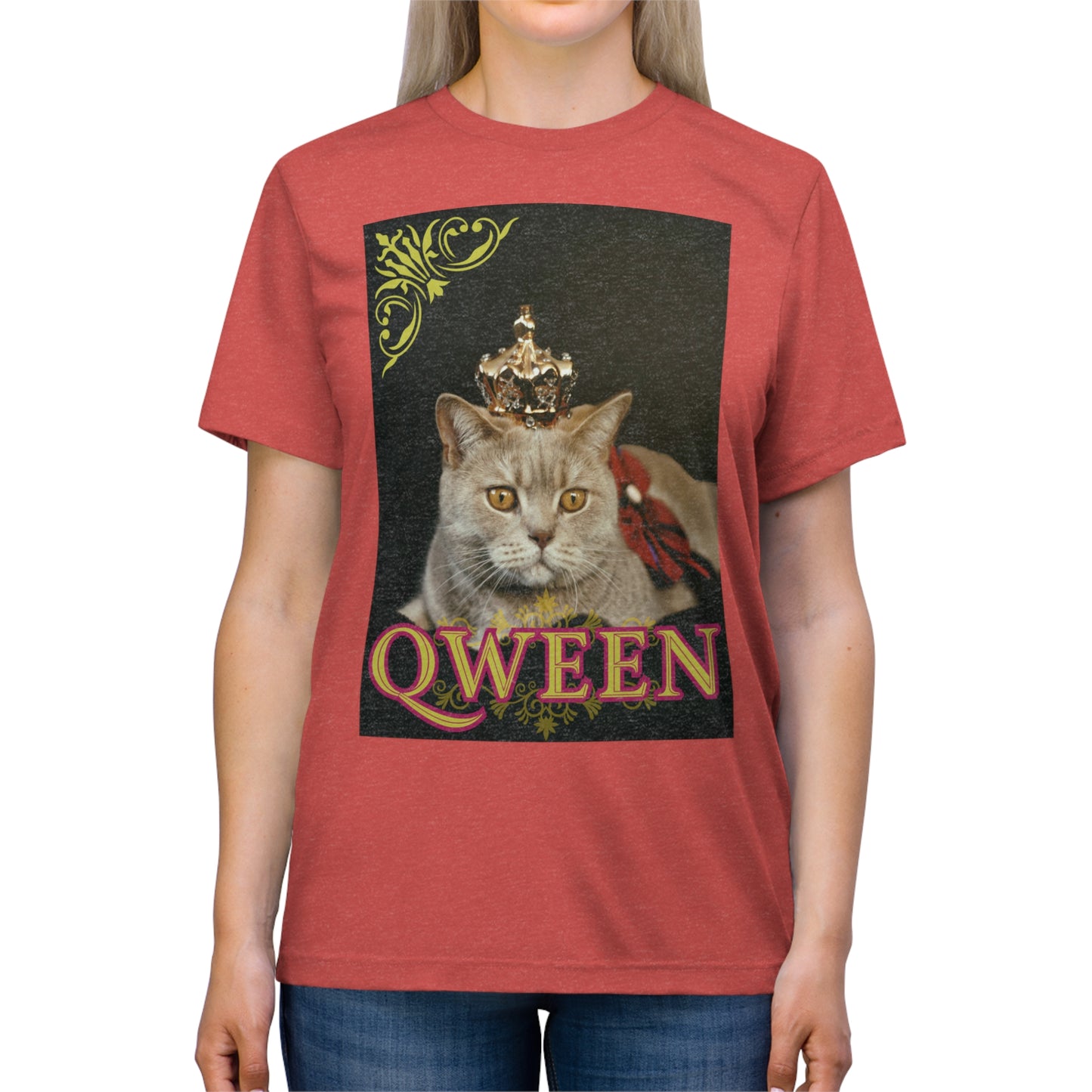 CAT QWEEN - cat shirt - Unisex Triblend Tee