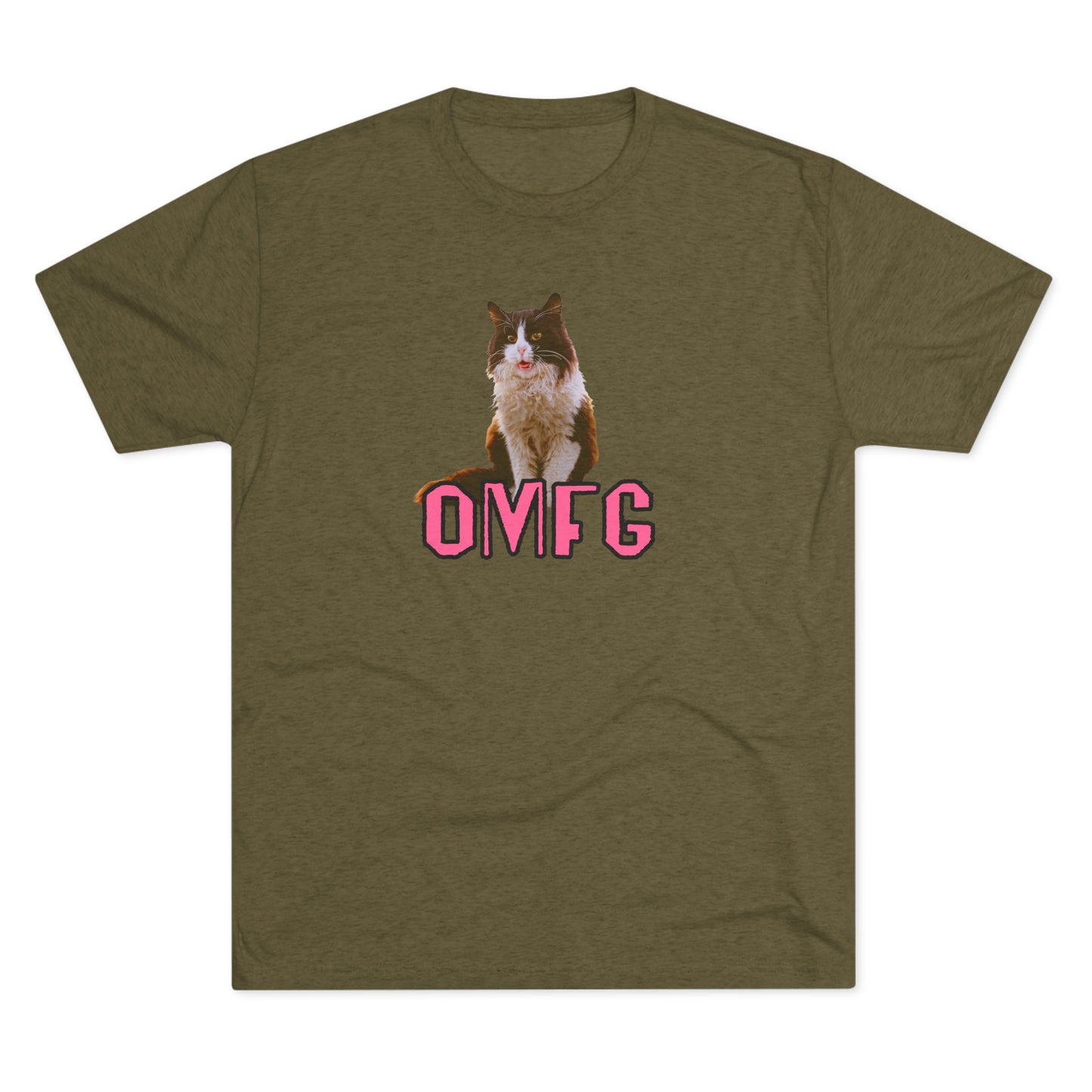 OMFG - cat shirt - Unisex Tri-Blend Crew Tee