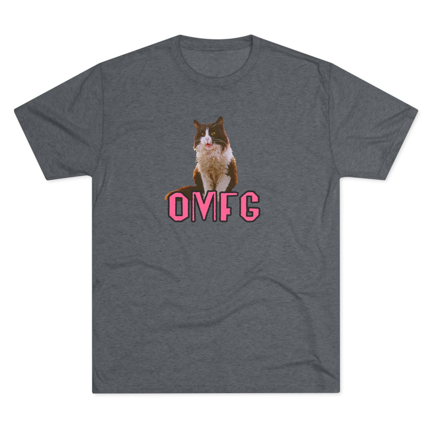 OMFG - cat shirt - Unisex Tri-Blend Crew Tee