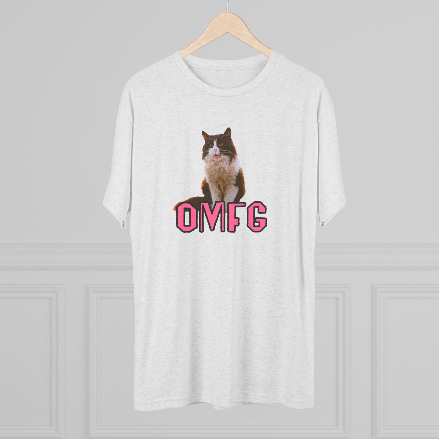 OMFG - cat shirt - Unisex Tri-Blend Crew Tee