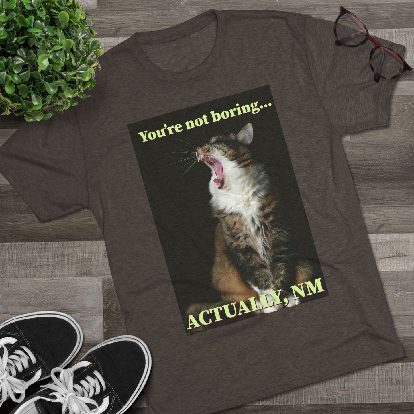 You're Not Boring, Actually NM - cat shirt - Unisex Triblend Tee