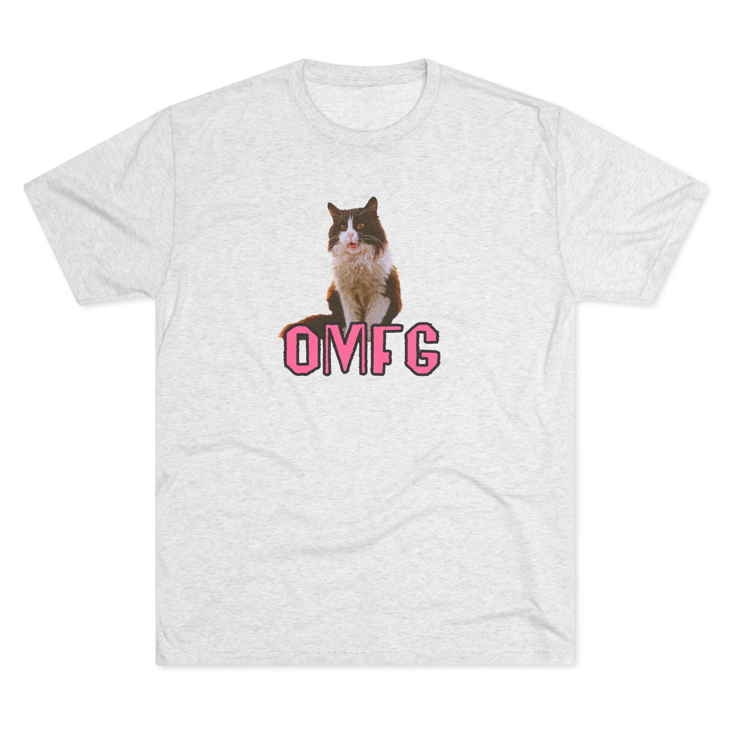 OMFG - cat shirt - Unisex Tri-Blend Crew Tee