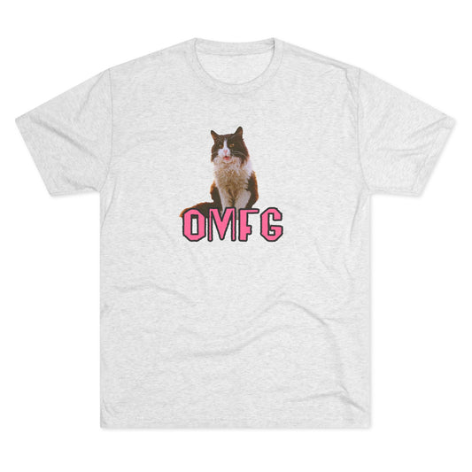 OMFG - cat shirt - Unisex Tri-Blend Crew Tee