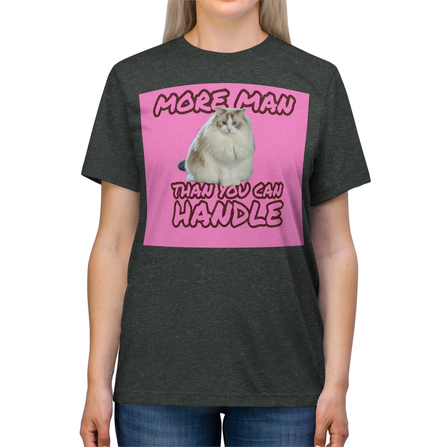 More Man than You can Handle (alternative II) - cat shirt - Unisex Triblend Tee