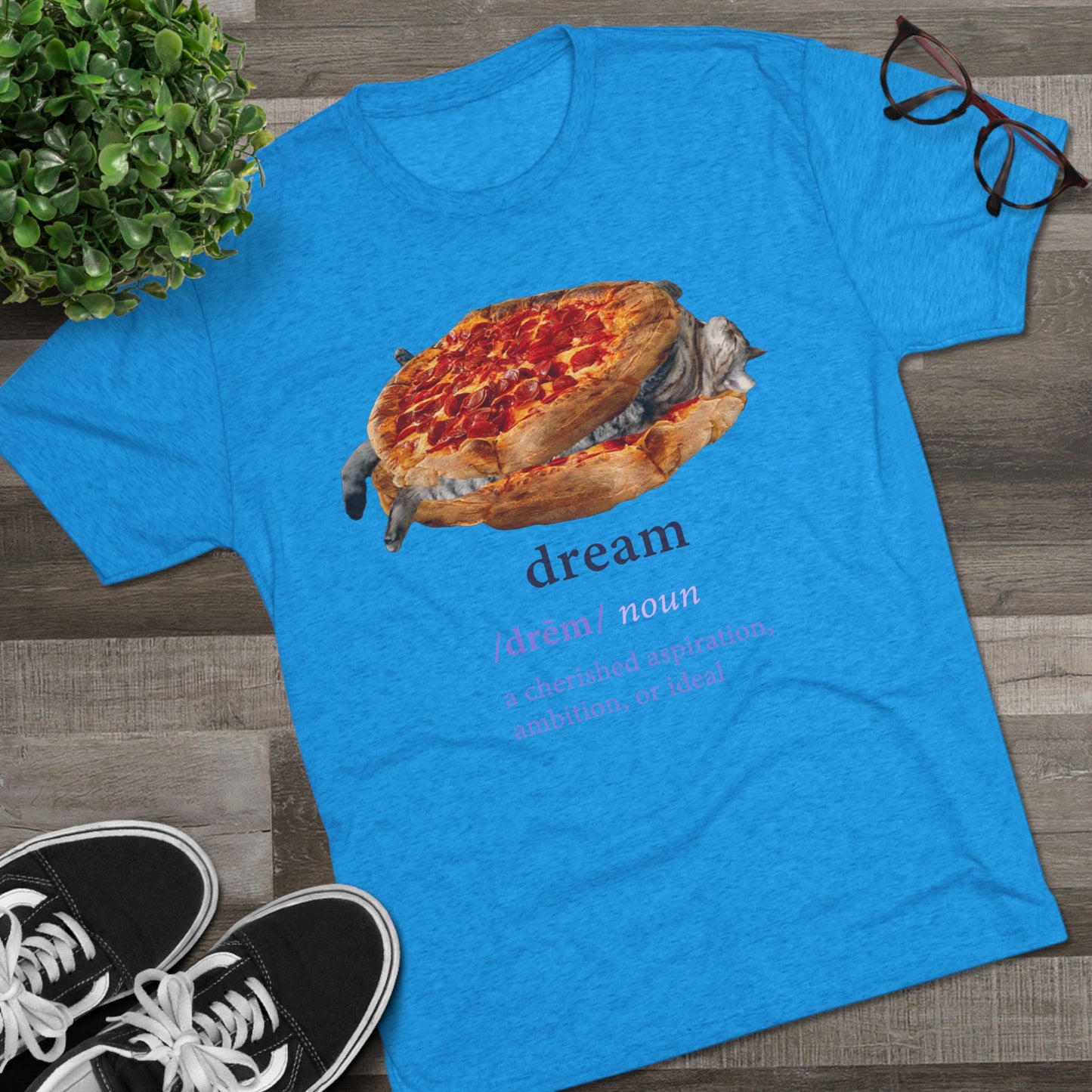 Big-ass CHONKY DREAMS - cat shirt - Unisex Tri-Blend Crew Tee