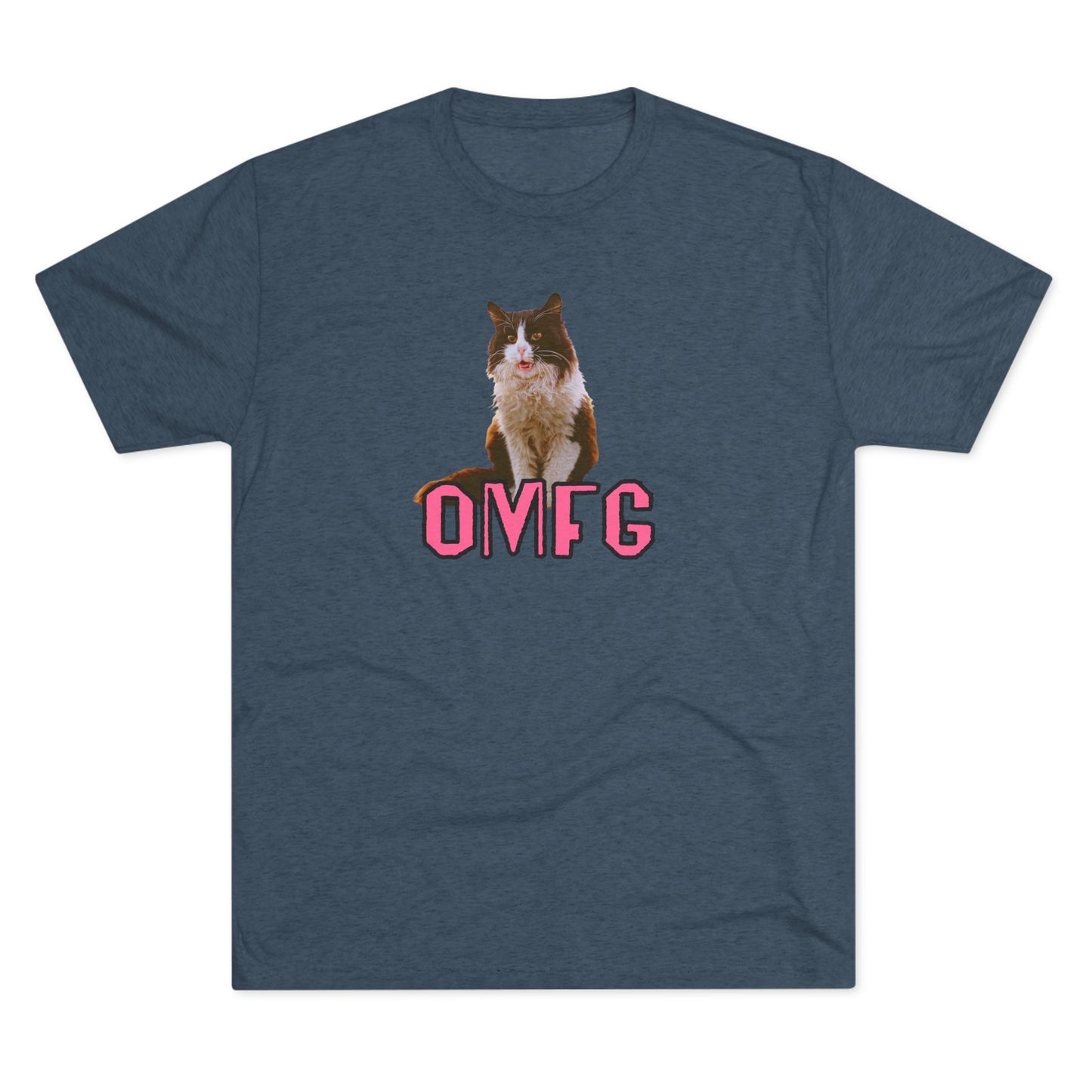 OMFG - cat shirt - Unisex Tri-Blend Crew Tee