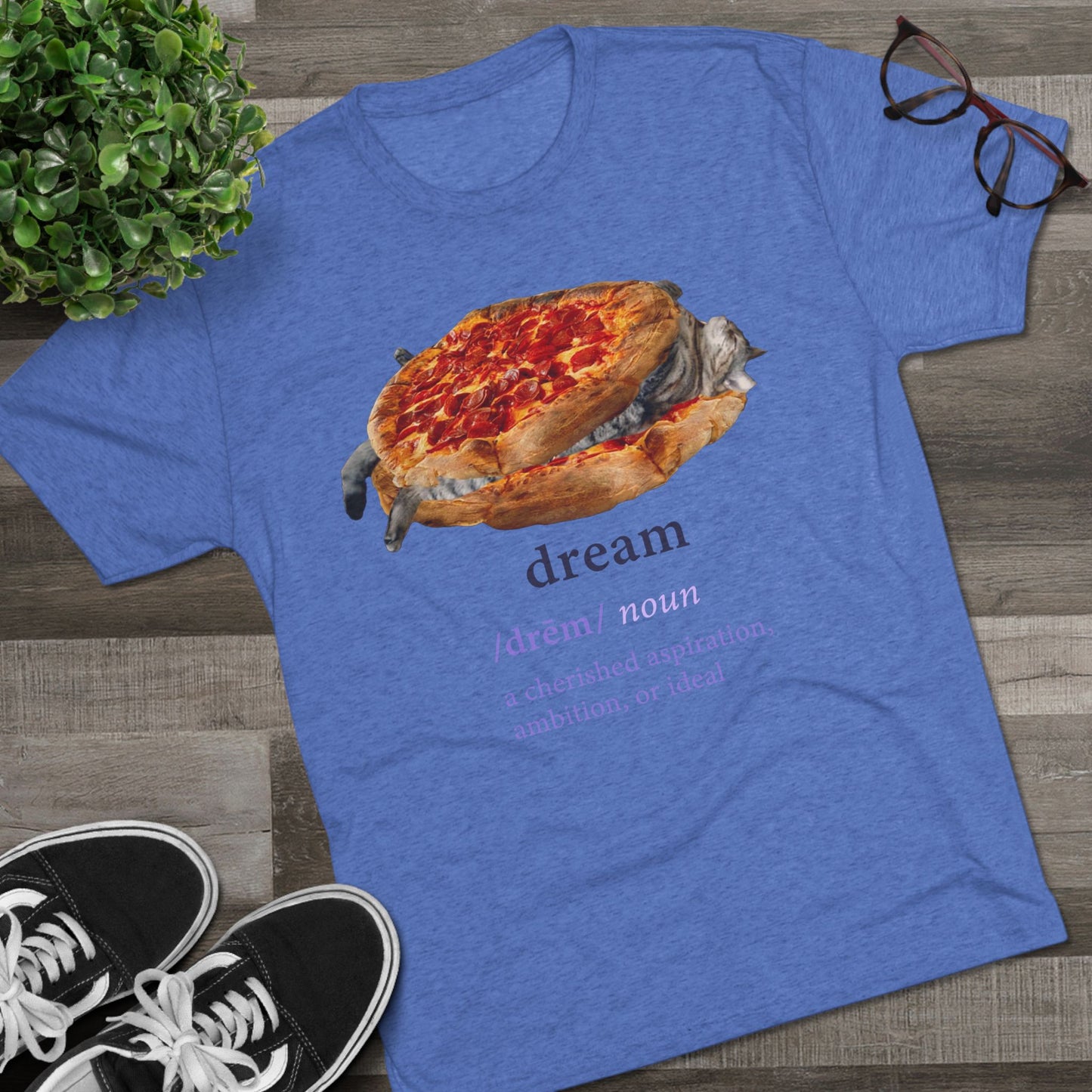 Big-ass CHONKY DREAMS - cat shirt - Unisex Tri-Blend Crew Tee