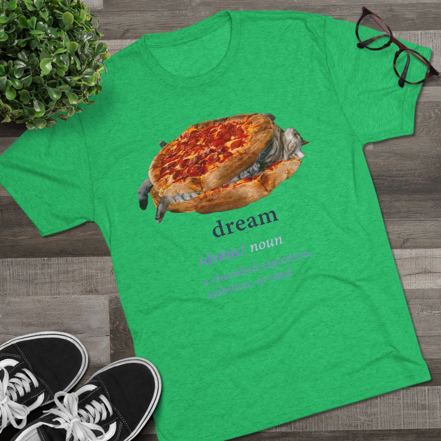 Big-ass CHONKY DREAMS - cat shirt - Unisex Tri-Blend Crew Tee