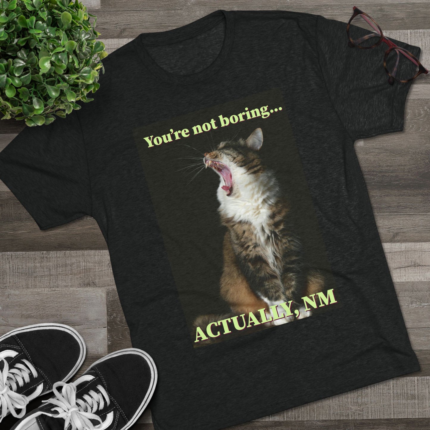 You're Not Boring, Actually NM - cat shirt - Unisex Triblend Tee