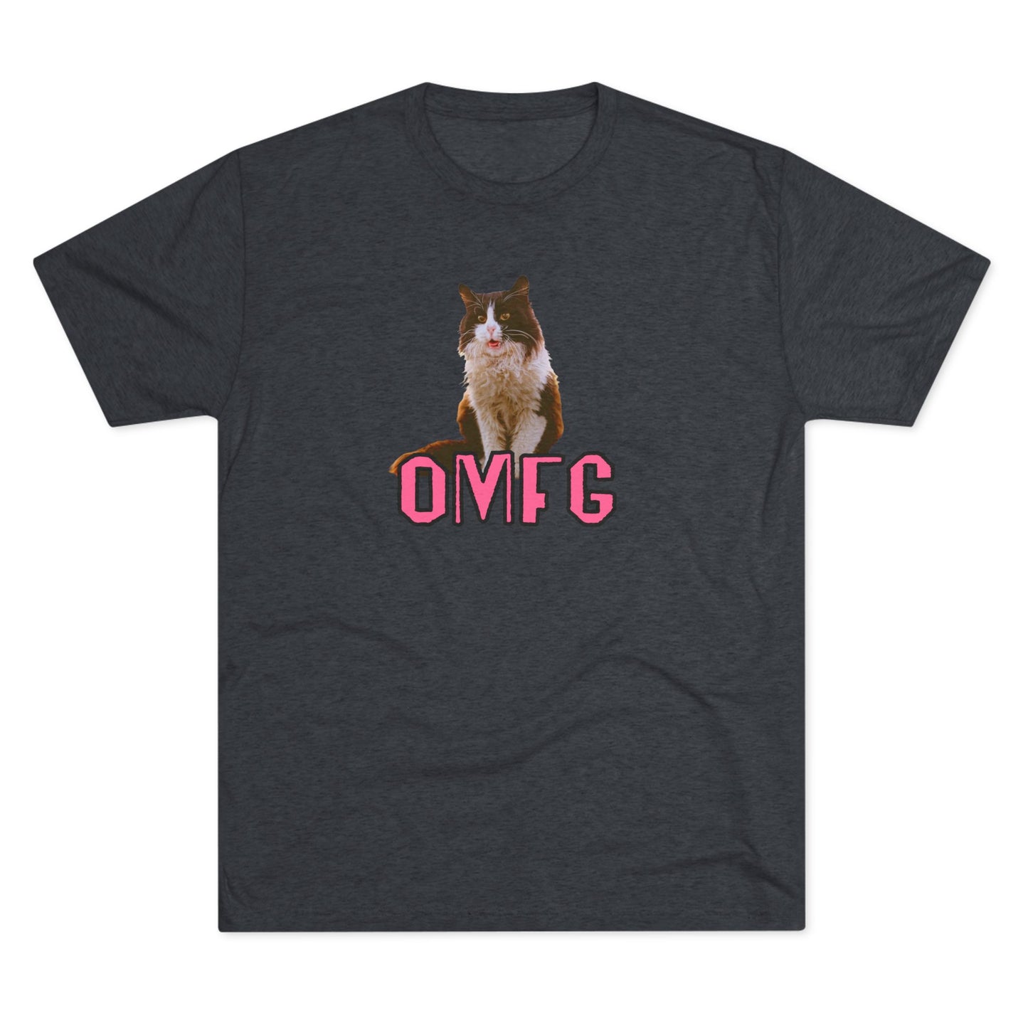 OMFG - cat shirt - Unisex Tri-Blend Crew Tee