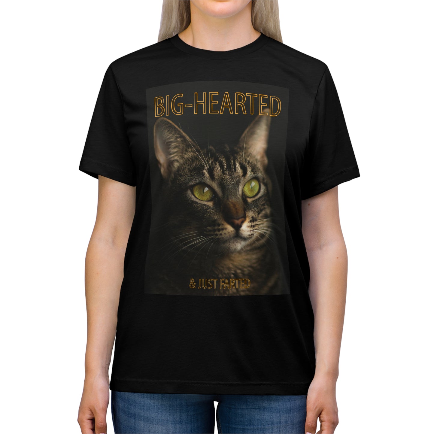 Big-Hearted, Just Farted cat shirt - Unisex Triblend Tee